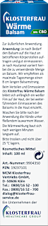 Wärmebalsam mit CBD KLOSTERFRAU