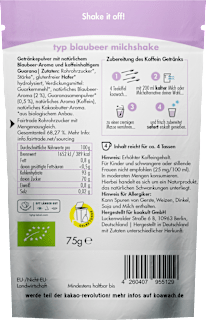 Getränkepulver, Milchshake Typ Blaubeer  koawach