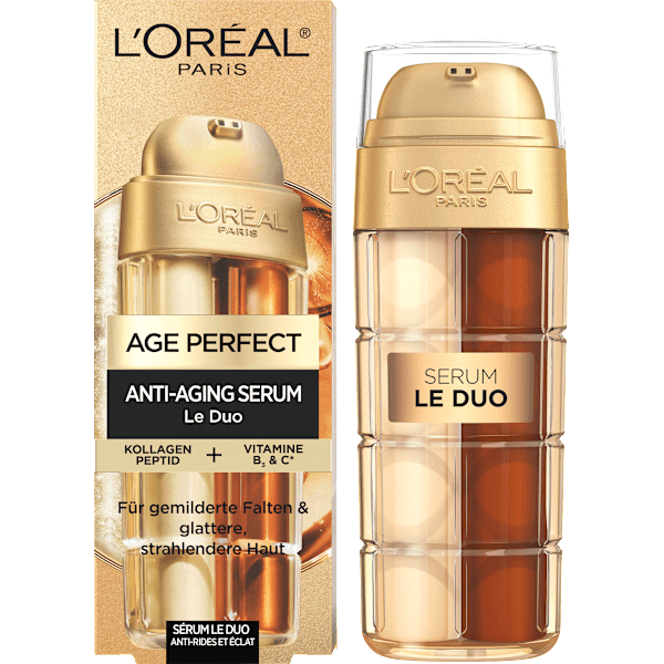 Anti-Aging Gesichtsserum Le Duo mit Kollagen Peptid, Vitamin B3 und C L'ORÉAL PARiS