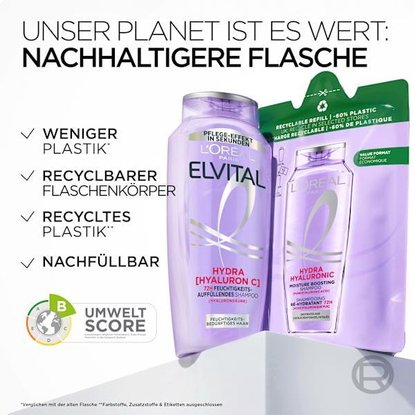 Shampoo Hydra Hyaluronic, feuchtigkeitsauffüllend L'ORÉAL PARiS ELVITAL