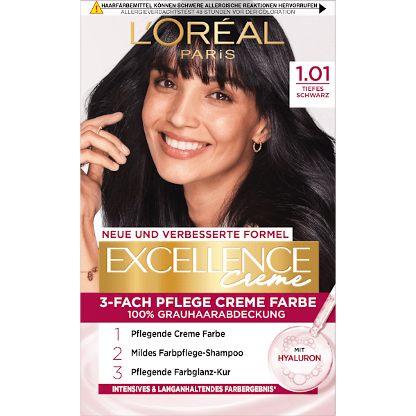 Haarfarbe 1.01 Tiefes Schwarz L'ORÉAL PARiS EXCELLENCE Creme