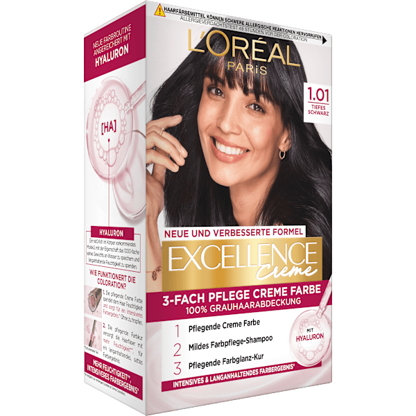 Haarfarbe 1.01 Tiefes Schwarz L'ORÉAL PARiS EXCELLENCE Creme