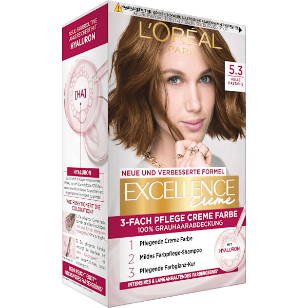 Haarfarbe 5.3 Helle Kastanie L'ORÉAL PARiS EXCELLENCE Creme