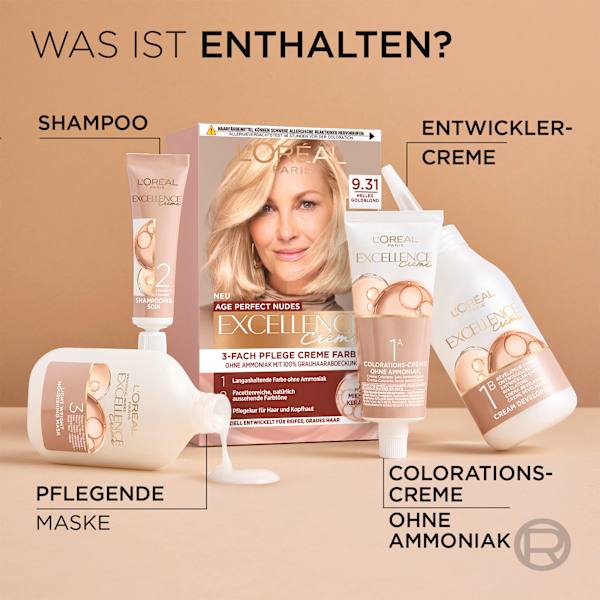Haarfarbe 9.13 Beige Blonde L'ORÉAL PARiS EXCELLENCE Creme