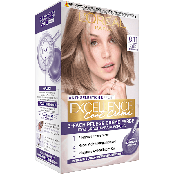 Haarfarbe Cool Creme 8.11 Hellblond  L'ORÉAL PARiS EXCELLENCE Creme