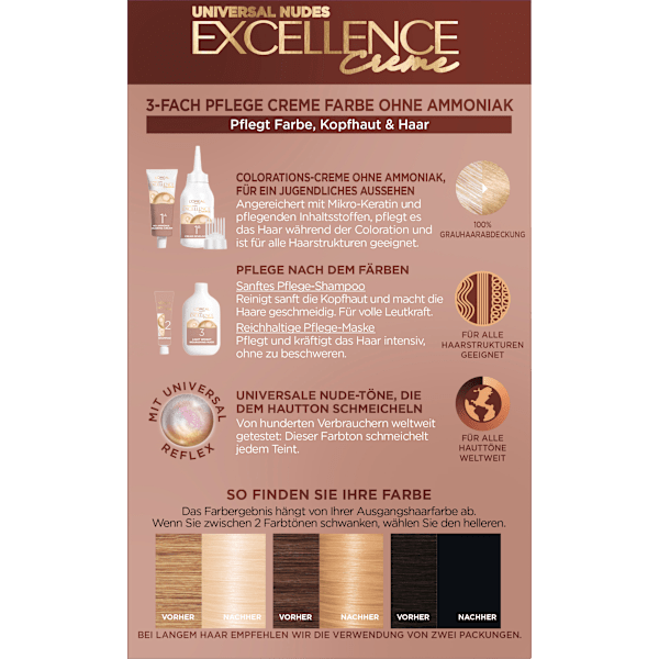 Haarfarbe Nude 10U helles Lichtblond  L'ORÉAL PARiS EXCELLENCE Creme