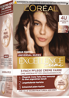 Haarfarbe Nude 4U Universal Mittelbraun L'ORÉAL PARiS EXCELLENCE Creme