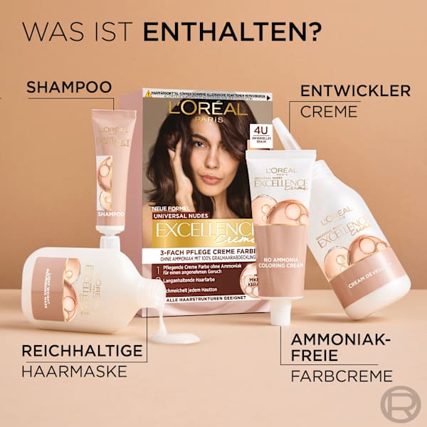 Haarfarbe Nude 7U Mittelblond  L'ORÉAL PARiS EXCELLENCE Creme
