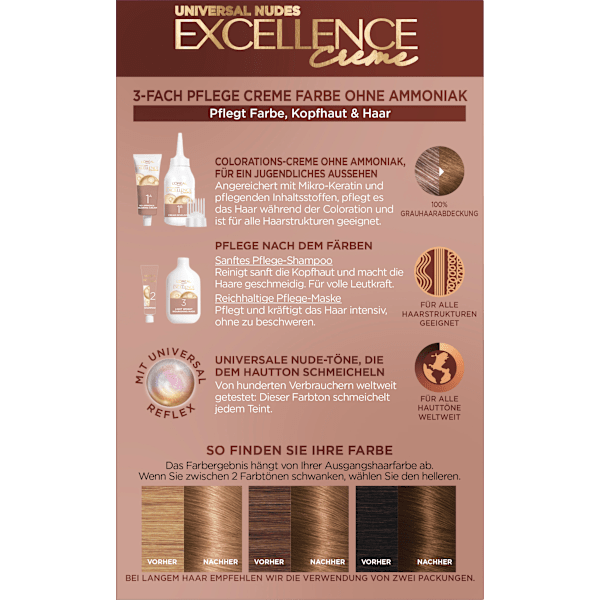 Haarfarbe Nude 7U Mittelblond  L'ORÉAL PARiS EXCELLENCE Creme