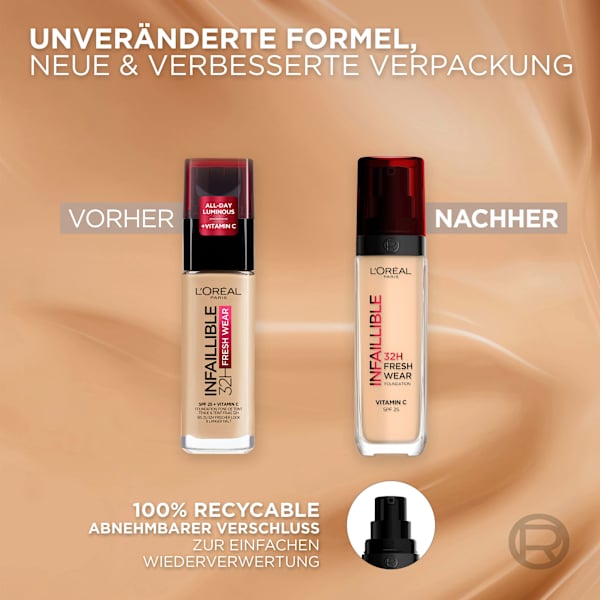 Foundation Infaillible 32H Fresh Wear, 120 Vanilla, LSF 25 L'ORÉAL PARiS