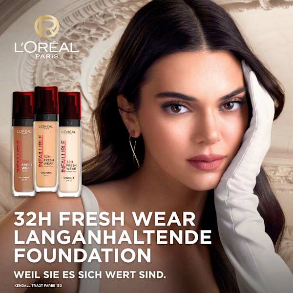 Foundation Infaillible 32H Fresh Wear 145 Rose Beige, LSF 25 L'ORÉAL PARiS