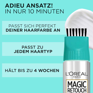 Ansatzset zur Abdeckung von grauem Haar, 4 Dunkelbraun L'ORÉAL PARiS MAGIC RETOUCH