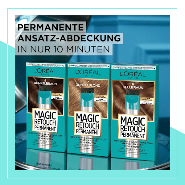 Ansatzset zur Abdeckung von grauem Haar, 5 Braun L'ORÉAL PARiS MAGIC RETOUCH