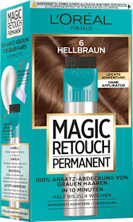 Ansatzset zur Abdeckung von grauem Haar, 6 Hellbraun L'ORÉAL PARiS MAGIC RETOUCH