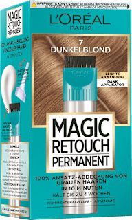 Ansatzset zur Abdeckung von grauem Haar, 7 Dunkelblond L'ORÉAL PARiS MAGIC RETOUCH