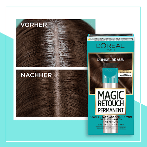 Ansatzset zur Abdeckung von grauem Haar, 7 Dunkelblond L'ORÉAL PARiS MAGIC RETOUCH