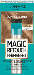 Ansatzset zur Abdeckung von grauem Haar, 7 Dunkelblond L'ORÉAL PARiS MAGIC RETOUCH