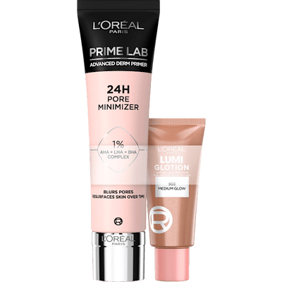 L'ORÉAL PARiS Make-up set Primer Pore Minimizer & Mini Lumi Glotion 903, 1 pc