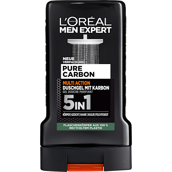 Duschgel Pure Carbon mit Karbon, Multi Action 5in1 L'ORÉAL PARiS MEN EXPERT