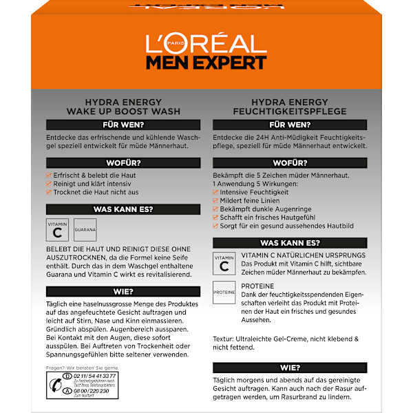 Geschenkset Hydra Energy Pflege + Reinigung 2tlg L'ORÉAL PARiS MEN EXPERT