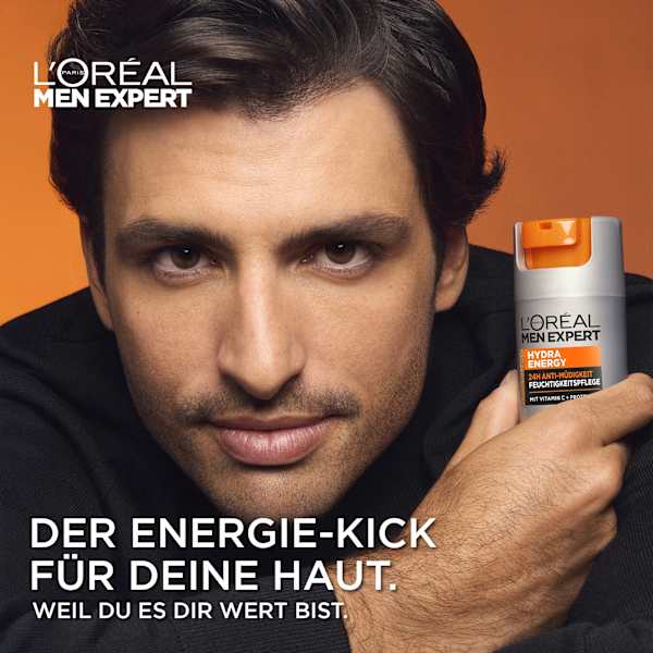 Gesichtscreme Hydra Energy, Feuchtigkeitspflege mit Vitamin C, 24h Anti-Müdigkeit L'ORÉAL PARiS MEN EXPERT