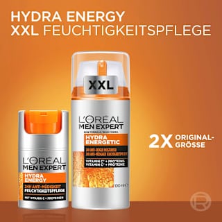 Gesichtscreme Hydra Energy, Feuchtigkeitspflege mit Vitamin C, 24h Anti-Müdigkeit L'ORÉAL PARiS MEN EXPERT