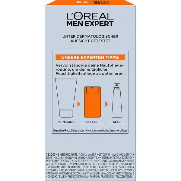 Gesichtsgel Hydra Energy, Kühlend & Anti-Glanz, 24h Anti-Müdigkeit L'ORÉAL PARiS MEN EXPERT