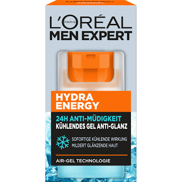 Gesichtsgel Hydra Energy, Kühlend & Anti-Glanz, 24h Anti-Müdigkeit L'ORÉAL PARiS MEN EXPERT