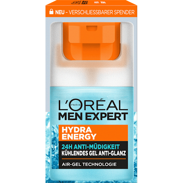 Gesichtsgel Hydra Energy, Kühlend & Anti-Glanz, 24h Anti-Müdigkeit L'ORÉAL PARiS MEN EXPERT
