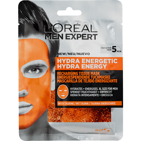 Tuchmaske Hydra Energy mit Taurin L'ORÉAL PARiS MEN EXPERT