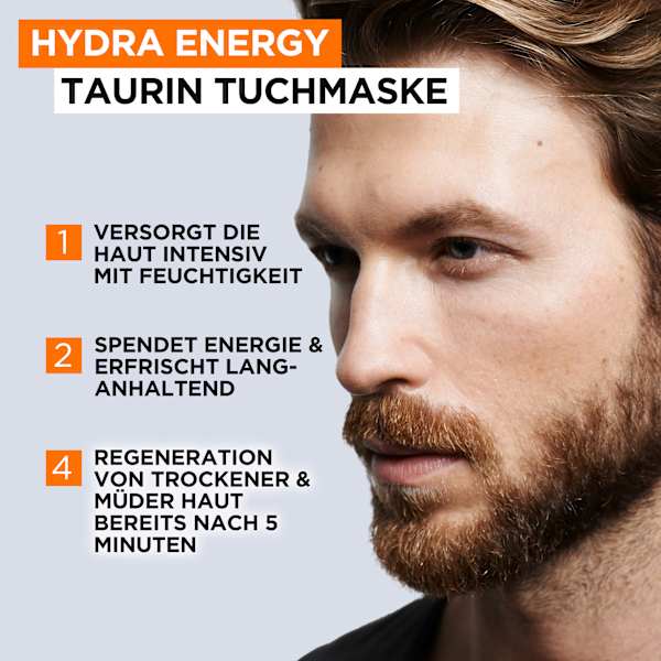 Tuchmaske Hydra Energy mit Taurin L'ORÉAL PARiS MEN EXPERT