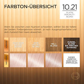 Haarfarbe 10.21 Platin Perlmuttblond L'ORÉAL PARiS PRÉFÉRENCE