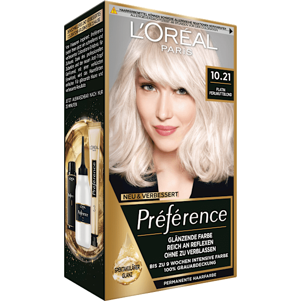 Haarfarbe 10.21 Platin Perlmuttblond L'ORÉAL PARiS PRÉFÉRENCE