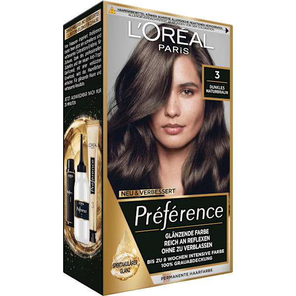 Haarfarbe 3 Dunkles Naturbraun L'ORÉAL PARiS PRÉFÉRENCE