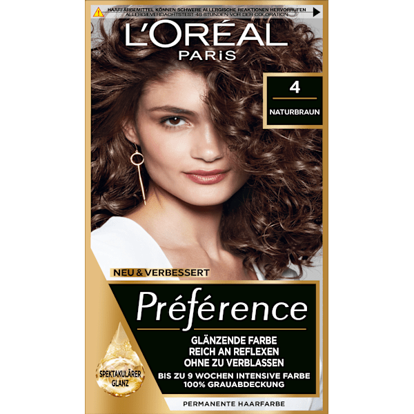 Haarfarbe 4 Naturbraun L'ORÉAL PARiS PRÉFÉRENCE