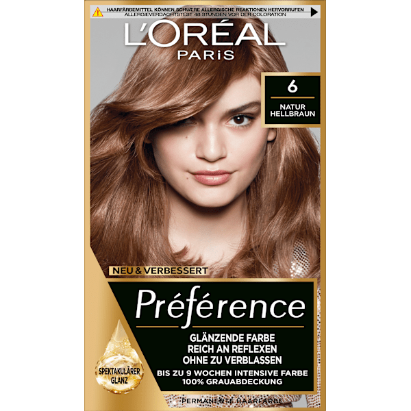 Haarfarbe 6 Natur Hellbraun L'ORÉAL PARiS PRÉFÉRENCE
