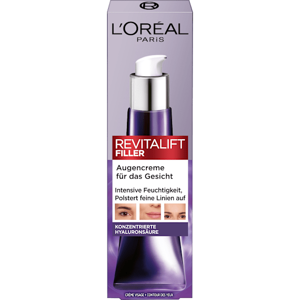 Augencreme + Gesicht Revitalift Filler, Hyaluronsäure L'ORÉAL PARiS REVITALIFT