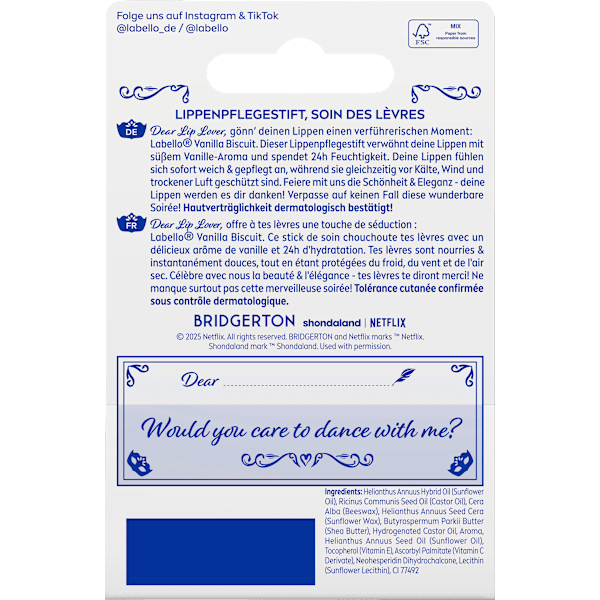 Lippenpflege Bridgerton Sophie & Benedict Vanilla Biscuit Labello