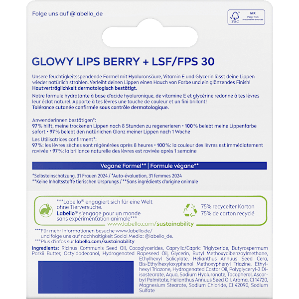 Lippenpflege Glowy Lips Berry LSF30 Labello