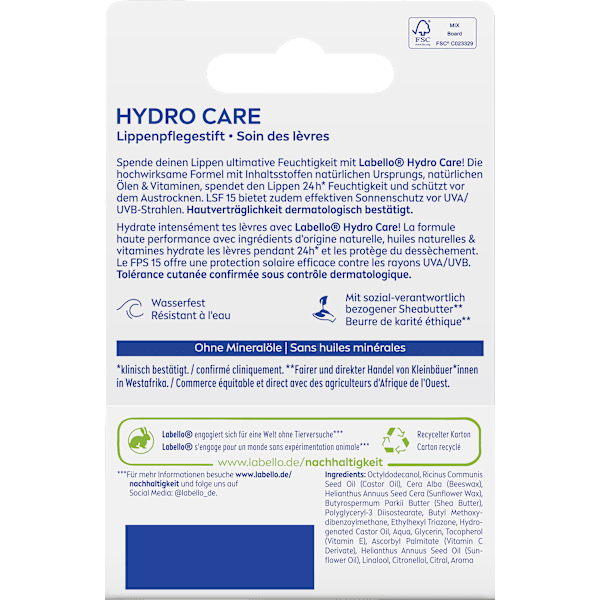 Lippenpflege Hydro Care LSF 15 Labello