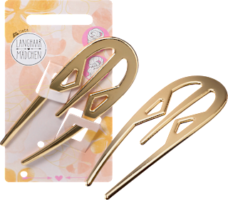 Haar-Pin Gold-Optik LANGHAARMÄDCHEN