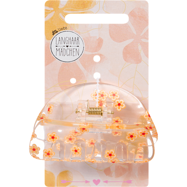 Haarklammer mit Blumen, transparent LANGHAARMÄDCHEN