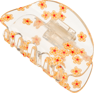 Haarklammer mit Blumen, transparent LANGHAARMÄDCHEN
