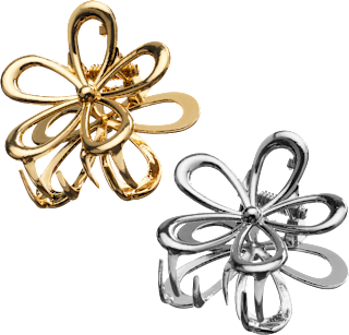 Haarklammern Blumen, Gold- & Silberoptik LANGHAARMÄDCHEN