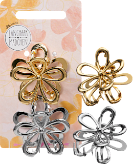 Haarklammern Blumen, Gold- & Silberoptik LANGHAARMÄDCHEN