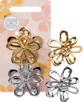 Haarklammern Blumen, Gold- & Silberoptik LANGHAARMÄDCHEN