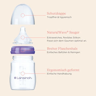 Babyflasche NaturalWave, ab 3 Monaten, 240ml Lansinoh