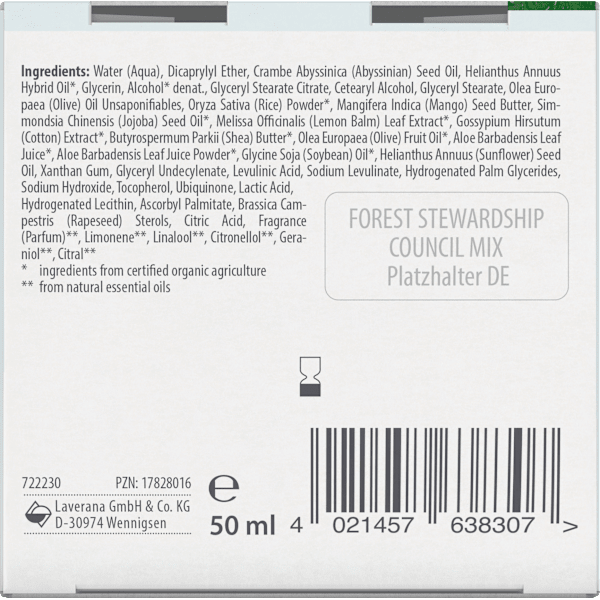 Anti Falten Feuchtigkeitscreme Q10 Basis Sensitiv lavera NATURKOSMETIK