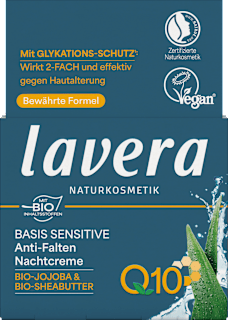Anti Falten Nachtcreme Q10 Basis Sensitiv lavera NATURKOSMETIK