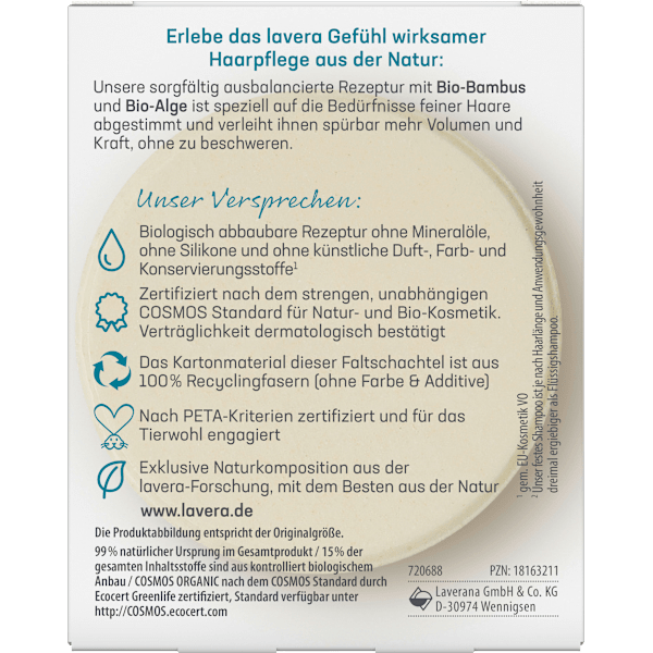 Festes Shampoo Volumen & Kraft  lavera NATURKOSMETIK